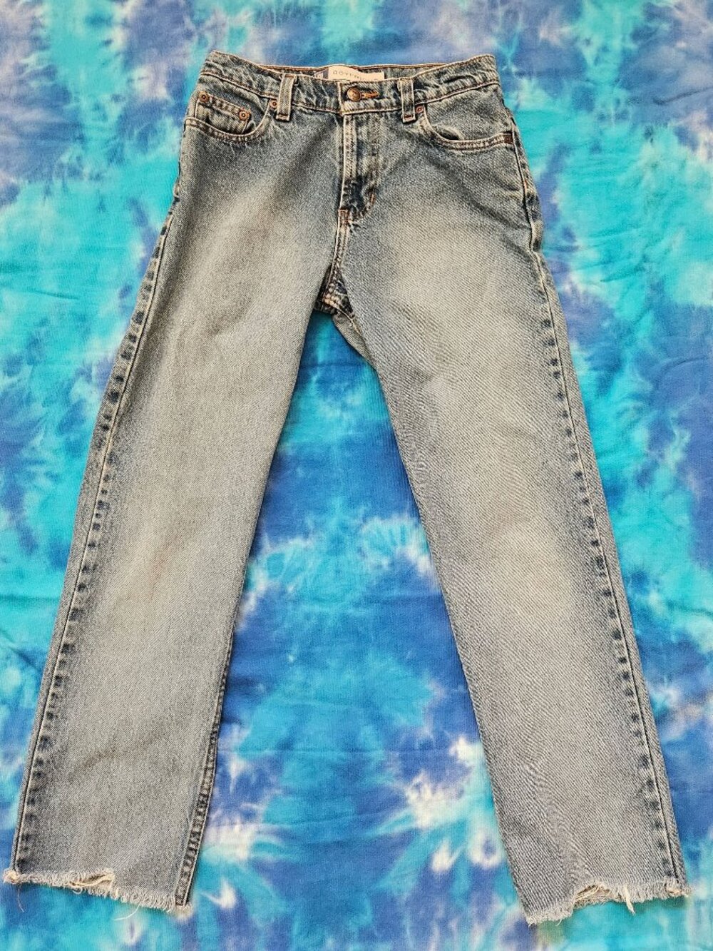 SO Sonoma Boyfriend Jeans Women's 1 Short Raw Hem 100% Cotton Light Wash